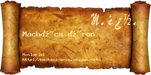 Machács Áron névjegykártya