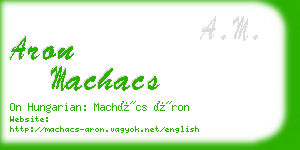 aron machacs business card